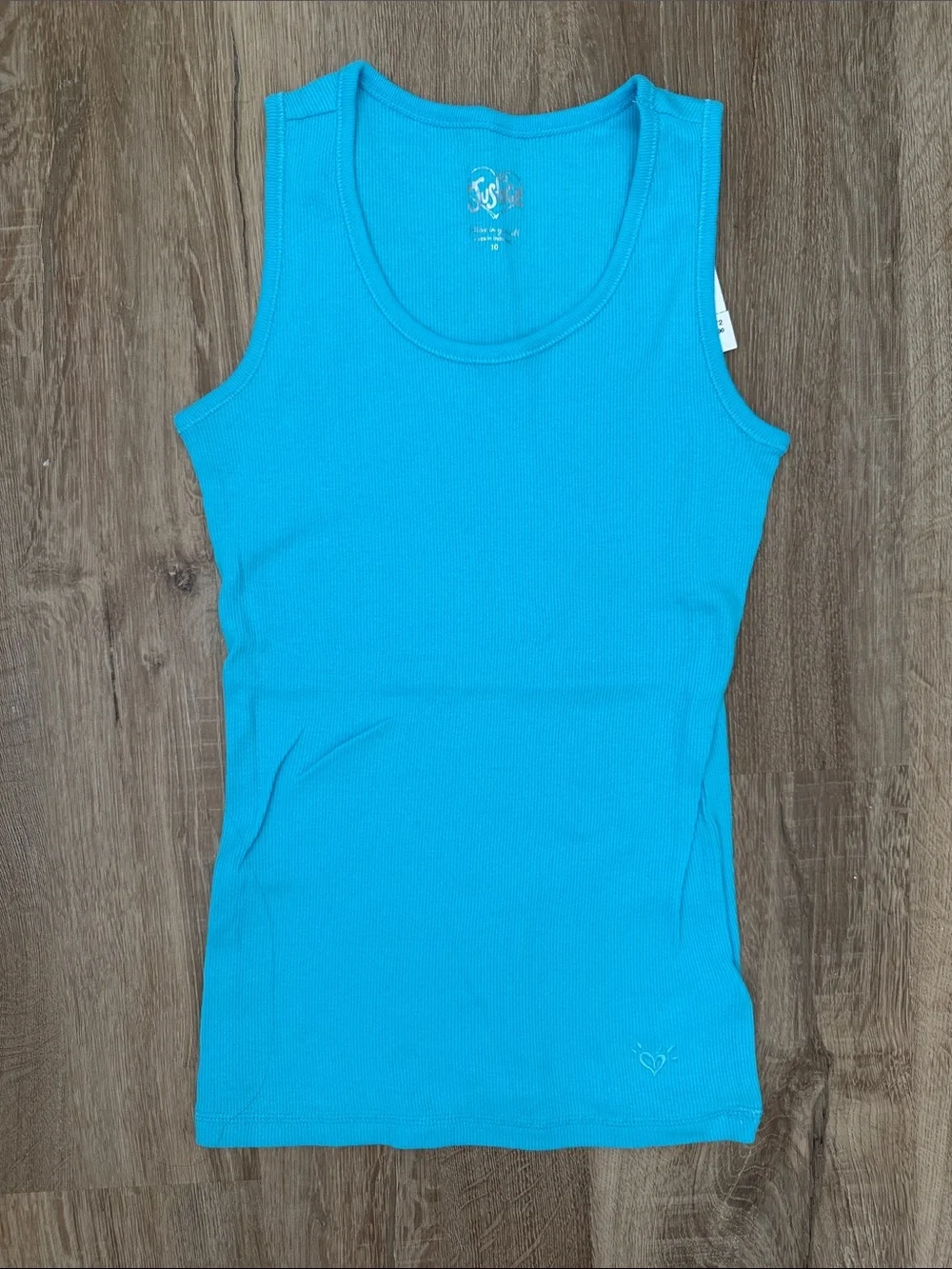 Justice Girls Turquoise Ribbed Tank Top